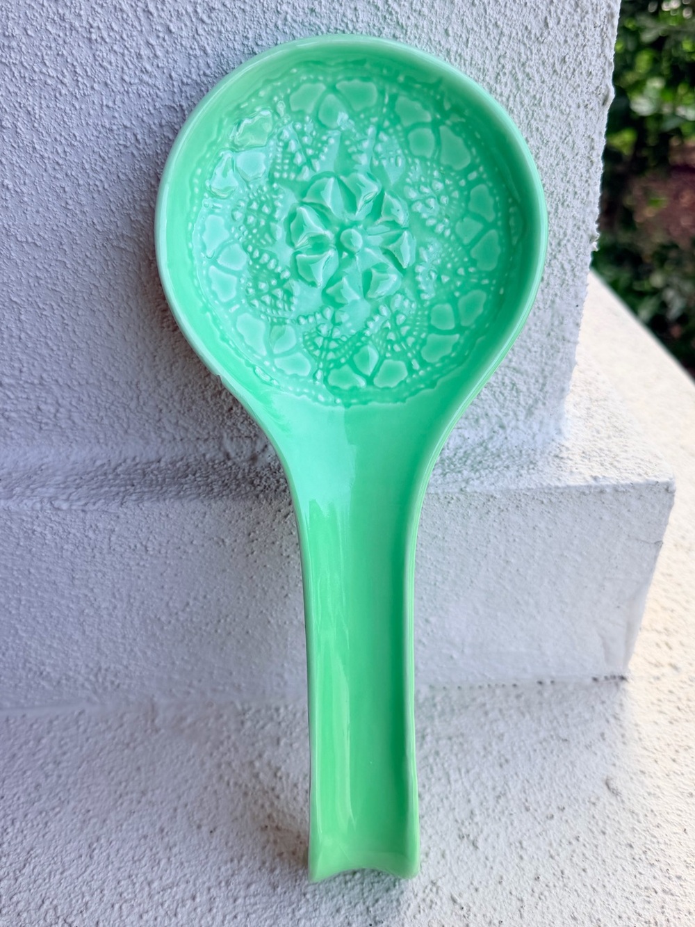 Spoon Rest Green Embossed Design Made in Italy